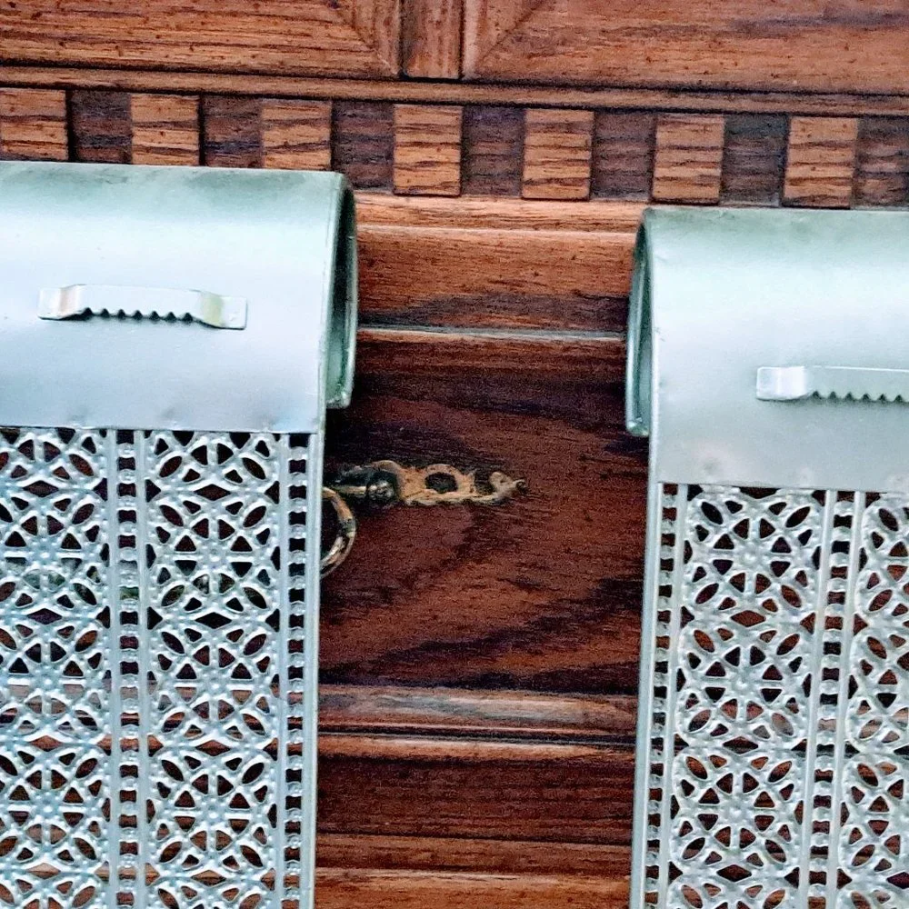 Pair of Decorative Silver Candle Holders Wall Decor 23.5